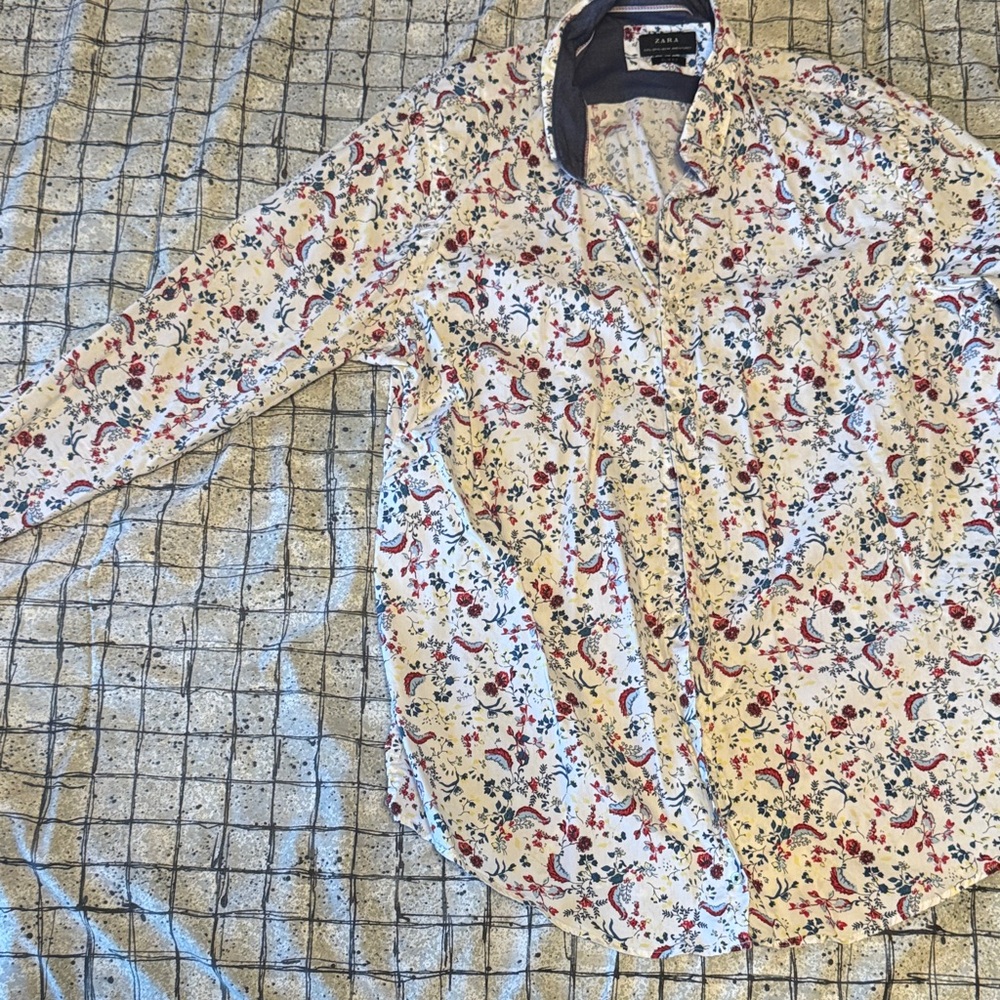 Zara Multicolor Floral Men's Shirt slim